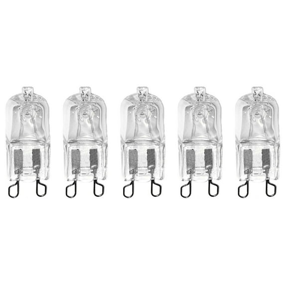 Anyray A1712S (5)-Bulbs 20W G9 120V T4 SHORT 20 Watt Clear Halogen Bulb Bi Pin 120 Volt 20-Watts 1-3/8" long