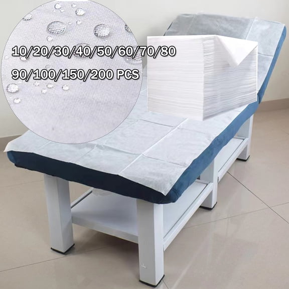 Massage Table Sheets Disposable Non Woven SPA Bed Cover Breathable Polypropylene Fabric 31" x 71" Thin, Not Waterproof(White)
