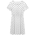thumbnail image 3 of Black Polka Dots White Background Women's Dress Short Sleeve Summer Sundress Summer Women Clothes, 3 of 7