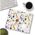 thumbnail image 4 of Watercolor Floral Mouse Pad, White Background Mouse Mat, Square Waterproof, 4 of 5