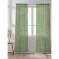 thumbnail image 2 of Sheer Curtains 84 Inches Long 2 Panels Set for Living Room, Vintage Forest Green Semi Sheer Curtains for Windows, Farmhouse Retro Solid Color Linen Texture Voile Window Treatments Rod Pocket Curtain, 2 of 7