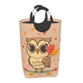 thumbnail image 6 of DouZhe 50L Rectangular Laundry Basket, Cartoon Graffiti Owl Prints Waterproof Foldable Laundry Hamper with Aluminum Handles, 6 of 6