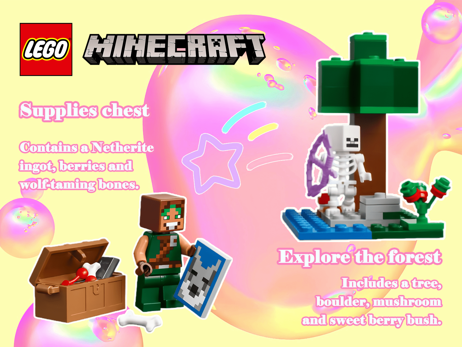 LEGO Minecraft 21261 The Wolf Stronghold Building Set – 312 Pieces Fortress & Forest Adventure