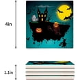 thumbnail image 3 of RYLABLUE Happy Halloween Set of 4 Coaster for Drinks, Absorbent Ceramic Stone Coasters Cup Mat with Cork Base for Home Kitchen Room Coffee Table Bar Decor, 3 of 4