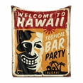 thumbnail image 1 of Tiki Bar Soft Flannel Fleece Throw Blanket, Welcome to Hawaii Tropical Bar Party Retro Style Grunge Signboard Picture Art, Cozy Plush for Indoor and Outdoor Use, 60" x 80", Multicolor, by Ambesonne, 1 of 6