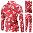 thumbnail image 4 of Traje de Navidad de Moda para Hombre Pompotops Chaqueta Chaleco Pantalones Tres Piezas, 4 of 8