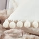 thumbnail image 3 of Fundas de almohadas decorativas, cojines de sofá estilo granja en color blanco crema con pompones, juego de 2 fundas con cremallera invisible para la decoración de la sala de estar, 3 of 5