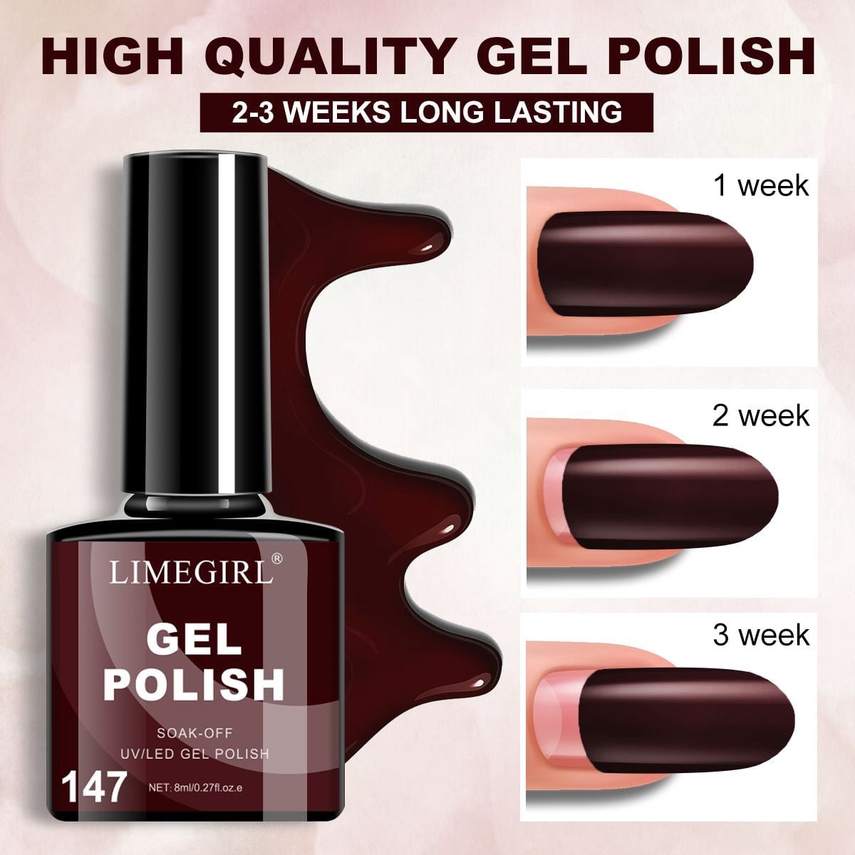 6Pcs Gel Polish Set, 6 Vibrant Colors UV Gel Nail Polish Red Blue Green Christmas Gift for Women Girls