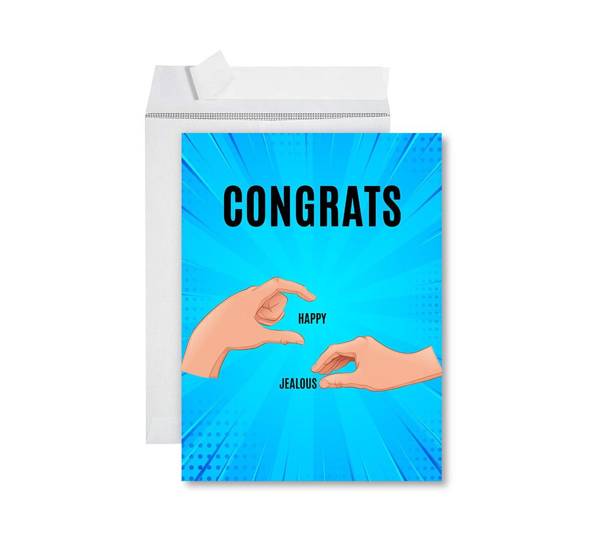 Andaz Press Funny Congratulations Jumbo Card With Envelope, Happy, Jealous,  Engagement, Pregnancy, Graduation, 1-Pack 