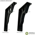 thumbnail image 7 of Ekena Millwork 1 1/2"W x 5 1/2"D x 8"H Damon Wrought Iron Bracket, (Single center brace) (2-Pack), 7 of 7
