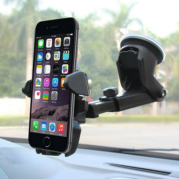 SHOWERORO Windshield Cell Phone Holder Vehicle Phone Holder Black Adjustable Arm Length 1Pack
