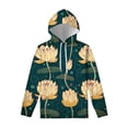 thumbnail image 3 of Sudadera con capucha con estampado 3D de hojas y flores de loto para hombre y mujer, sudadera con capucha floral de primavera y otoño, sudaderas de manga larga, camisetas informales, 3 of 5