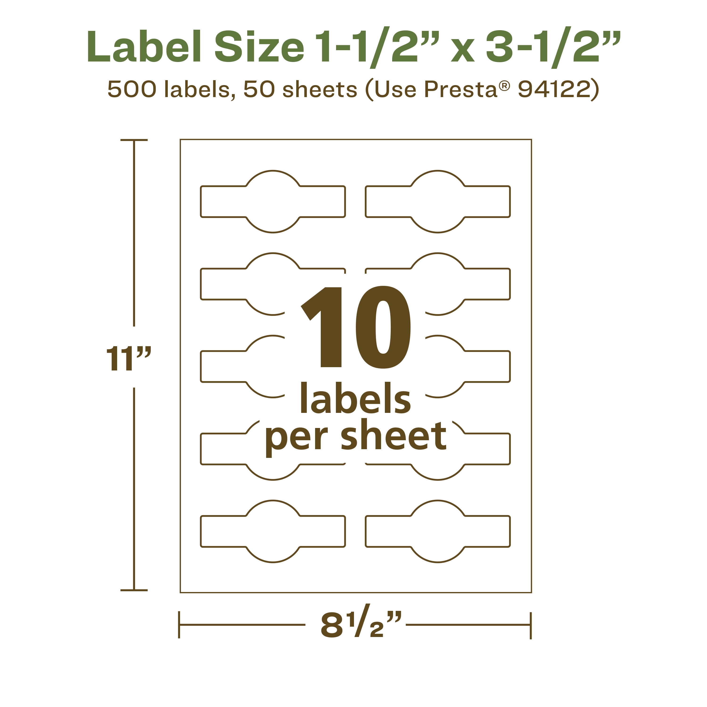 Avery EcoFriendly Wraparound Band Labels, 1-1/2" x 3-1/2", 500ct
