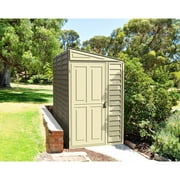 Duramax 4 x 8 SideMate Plastic Storage Shed + Foundation for Garden, Patio and Backyard