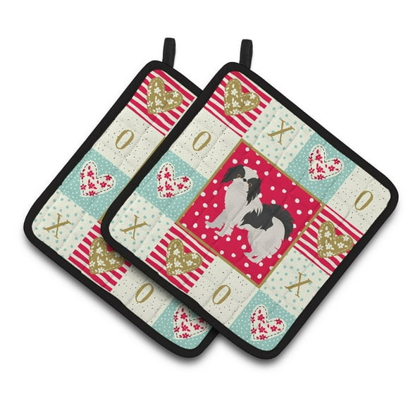 Japanese Chin #2 Love Pair of Pot Holders