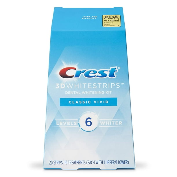 Crest 3D Whitestrips, Classic Vivid, Teeth Whitening Strip Kit, 20