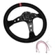 thumbnail image 1 of Volante universal de carreras de autos de 35 cm / 14 pulgadas con 6 pernos y bocina roja, 1 of 5