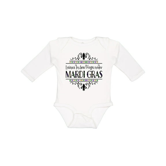 Inktastic Laissez Les Bon Temps Rouler Mardi Gras Boys or Girls Long Sleeve Baby Bodysuit