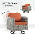 thumbnail image 5 of XIZZI 9PCS Patio Furniture Set Modern Cushioned Conversation Set Rattan Wicker Sofa with Corner Table Swivel Rocking Chair,Orange, 5 of 15