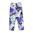 thumbnail image 4 of Disketp Butterflies Print Women'S Comfy Pajama Pants Casual Drawstring Palazzo Lounge Wide Leg Pants, 4 of 9