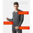 thumbnail image 5 of Cold Weather Ultra Soft Fleece Lined Winter Men's Thermal Underwear Set Thermal Underwear for Men Top & Bottom Set Men's Long Johns Set DARK GRAY 2XL, 5 of 8