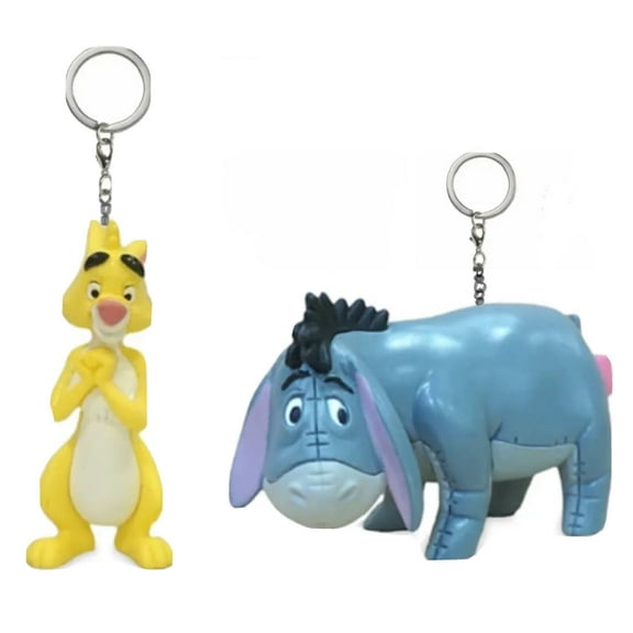 Yellow Rabbit & Eeyore PVC Key Ring Keychain Figure Figurine Charm Ornament New