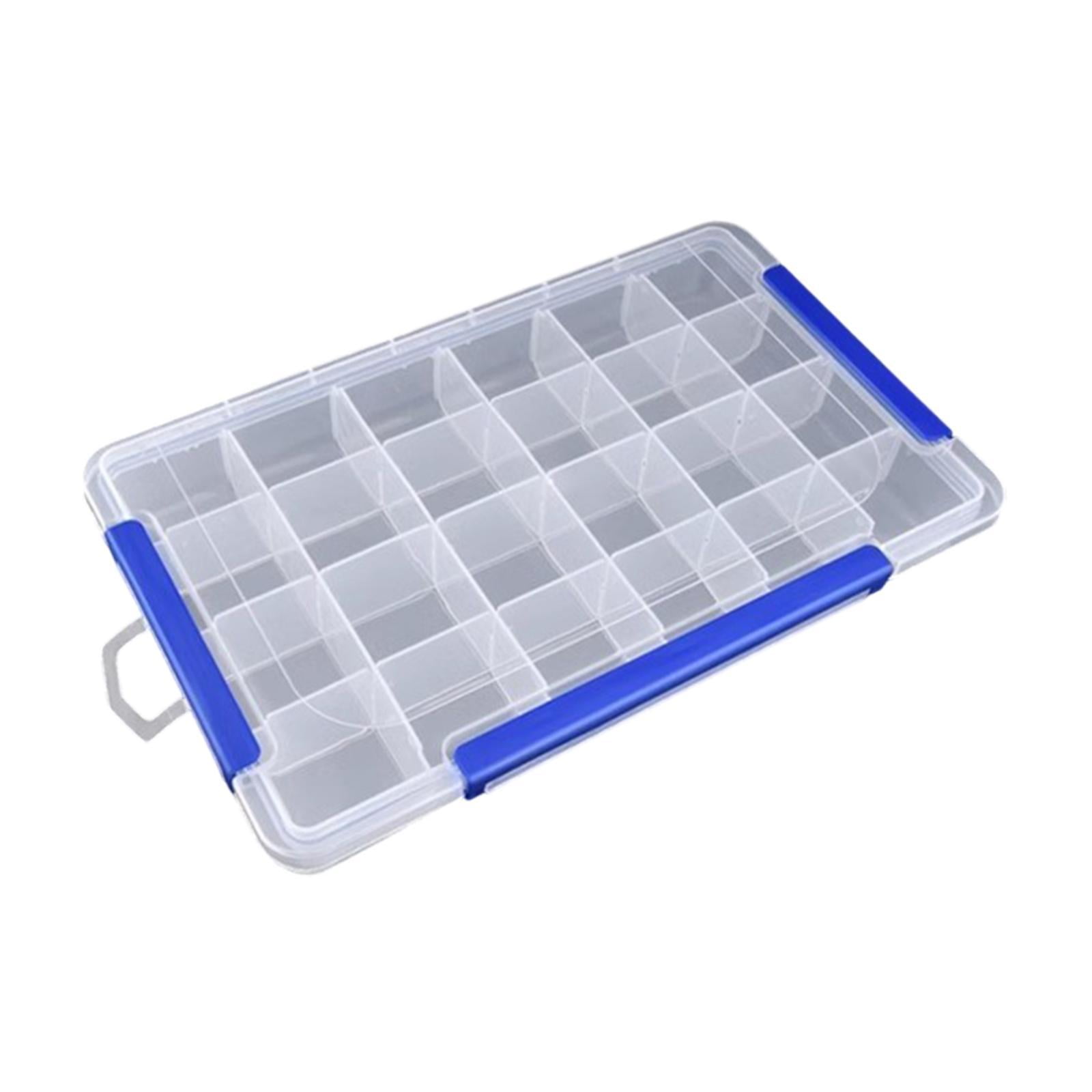 Fiocias Clear Organizer Box Bead Organizer Empty Portable Multifunctional Tackle Box for 24 Grid