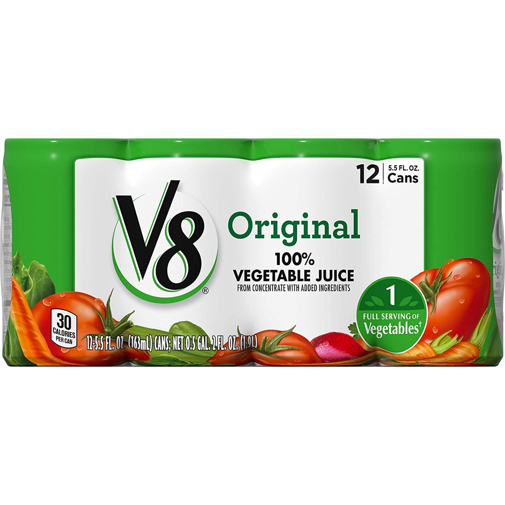 V8 Original 100 Vegetable Juice, 5.5 oz. Can, 12 Count