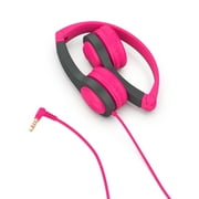 JLab JBuddies Folding Gen 2 Kids Memory Foam Wired Headphones, Pink/Gray