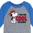 thumbnail image 3 of Peanuts - Snoopy - I Put the Cool in School - Toddler & Youth Raglan Graphic T-Shirt, 3 of 5