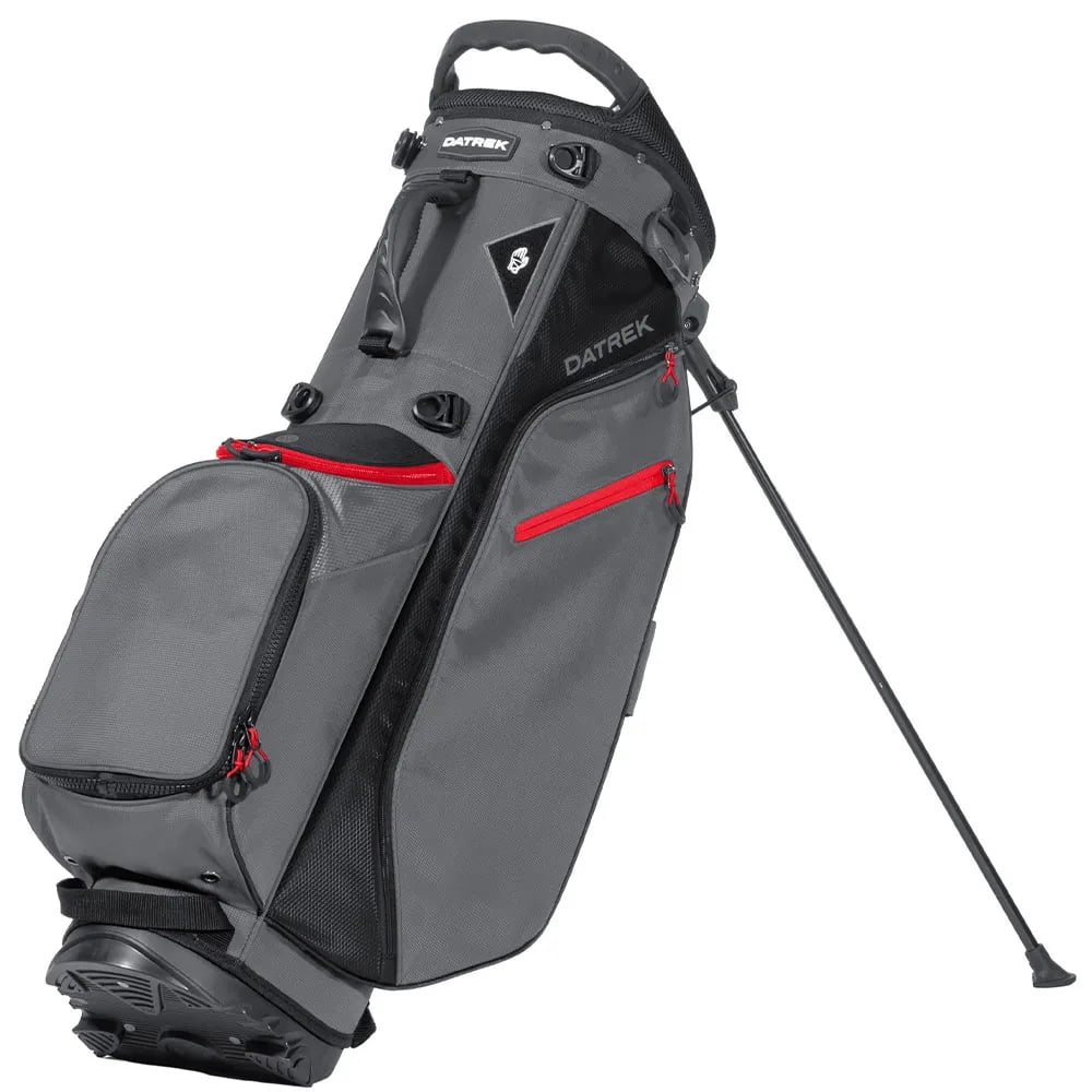 Datrek Go Lite Hybrid ZP Charcoal Red Black Stand Golf Bag, 14-Way