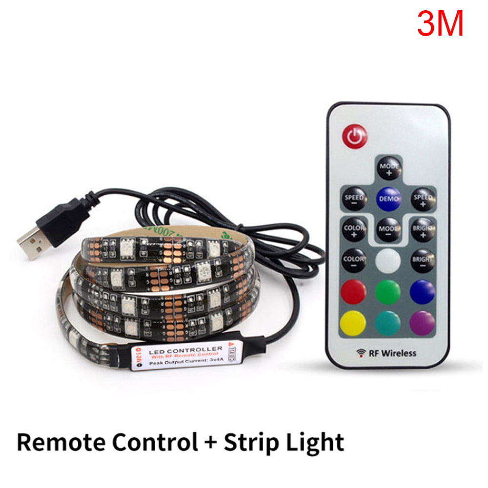 kartoffel fårehyrde trojansk hest LED Strip Lights Self-adhesive RGB USB Powered TV Led Backlight with Remote  Control for TV/PC/Laptop Lighting - Walmart.com