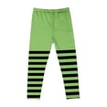 thumbnail image 6 of Kids Striped Leggings, Halloween Stretchy Knit Elastic Waist Tight Pants for Costume Party Dress-up Green 6 Years, 6 of 6