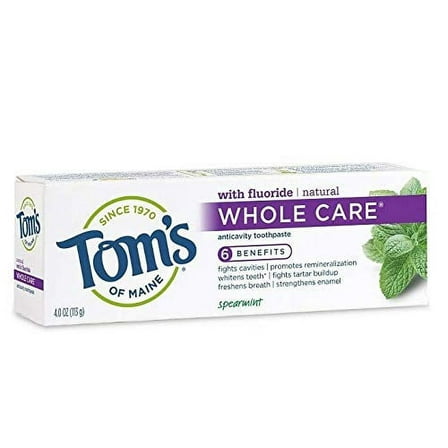 Tom,S Of Maine Whole Care, Anticavity Toothpaste, Spearmint, 4 Oz (113 G)