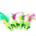 thumbnail image 2 of 5 piezas de juguete de ratón tejido, divertido ratón de plumas, accesorio de juego para gatos, juguete interactivo (verde), 2 of 7