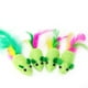 thumbnail image 2 of 5 piezas de juguete de ratón tejido, divertido ratón de plumas, accesorio de juego para gatos, juguete interactivo (verde), 2 of 7