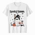 thumbnail image 4 of NOLDARES Halloween Oversized Shirts for Women Spooky Season T-Shirt Halloween Pumpkin Costume Ghost Fall Tees Top,White,L, 4 of 5