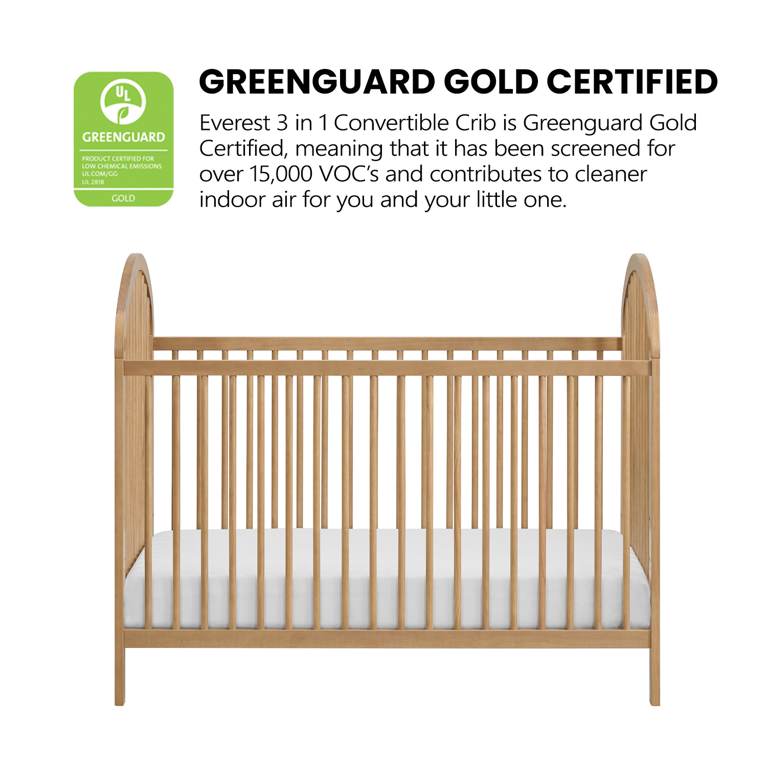 Oxford Baby Everest Convertible Island Crib Honey Wood