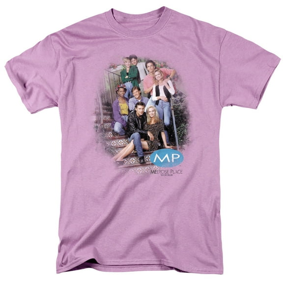 Melrose Place Orig.Cast Distressed Adult 18/1 T-Shirt Lavendar