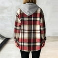 thumbnail image 5 of Enjoytime Zip Up Jackets for Women Plaid Printed Long Sleeve Hooded Coat Fashion Warm Casual Fall Winter Outerwear, 5 of 7