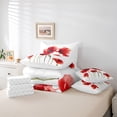thumbnail image 6 of Homewish Teens Chic Floral Flowers Bedding Comforter Set 7 Pieces,Spring Garden Full Bedding Set Lightweight,Green Red Fitted Sheet Flat Sheet,Breathable Home Decor,Reversible, 6 of 8