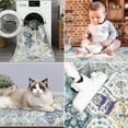thumbnail image 4 of Memoryfield Machine Washable Area Rug 9' x 12', Non-Slip Backing, Soft Stain Resistant and Low Pile Faux Wool Accent Carpet, Vintage Printed Rugs for Living Room, Bedroom, Blue, 4 of 7