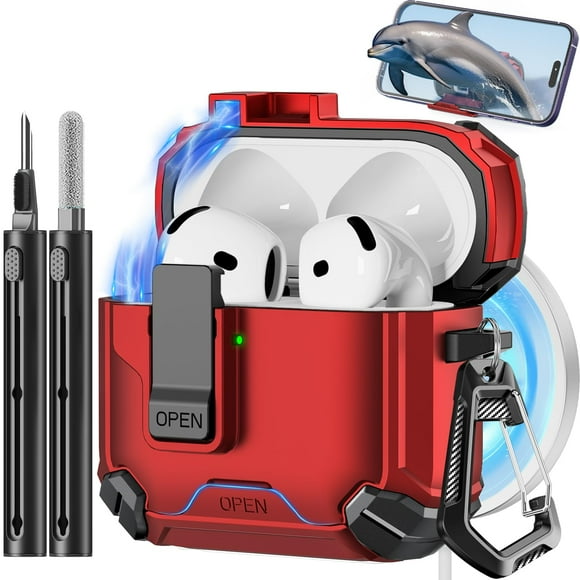 Funda para AirPods Pogelan de cuarta generación con soporte para teléfono y kit