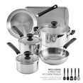 thumbnail image 2 of Farberware SureSteel 14 Pcs Stainless Steel Cookware Set Includes Baking Pan and Cooking Tools, Induction Compatible, Dishwasher Safe, Metal Utensil Safe, Stainless Steel, 2 of 13