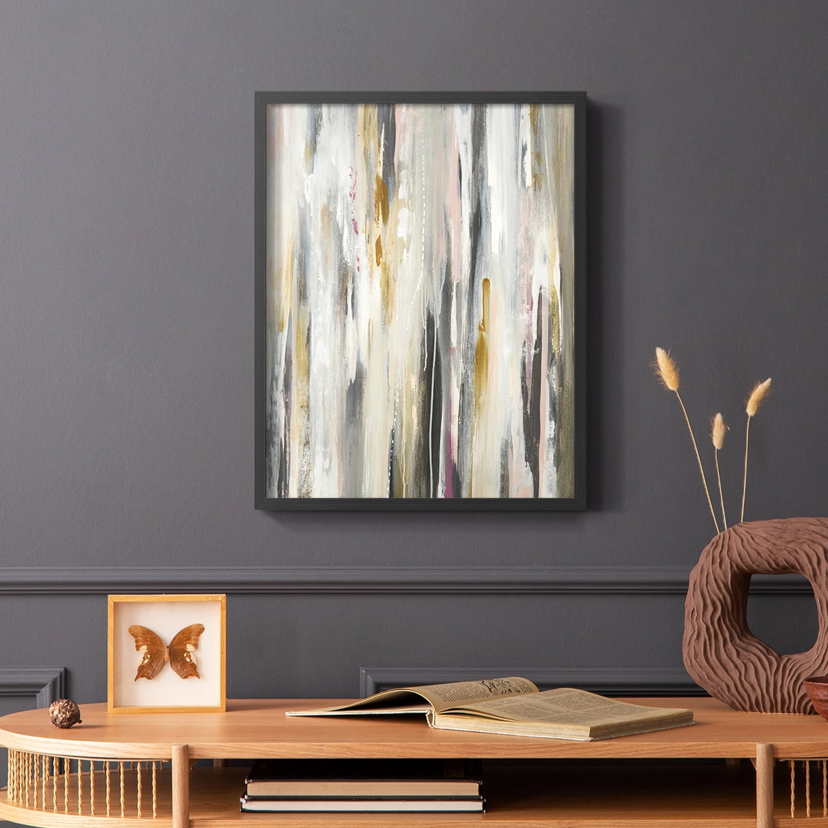 Color Ripple Framed Print in Black Solid Wood Framed Print No Nail Hanging