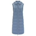 thumbnail image 6 of MRULIC cardigan for women Women's Long Winter Coat Vest With Hood Sleeveless Warm Down Coat With Pockets Quilted Vest Down  Quilted Outdoor  Women's Cardigan, 6 of 9