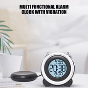 LMOONRL Alarm Clock with Bed Shaker, 4.17 in, Black