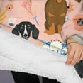 thumbnail image 3 of Oversized Wearable Blanket Hoodie,Dachshund and Flower Sherpa Blanket Hoodie with Super Pockets,Super Warm Fuzzy Pullover for Women & Men, 3 of 6