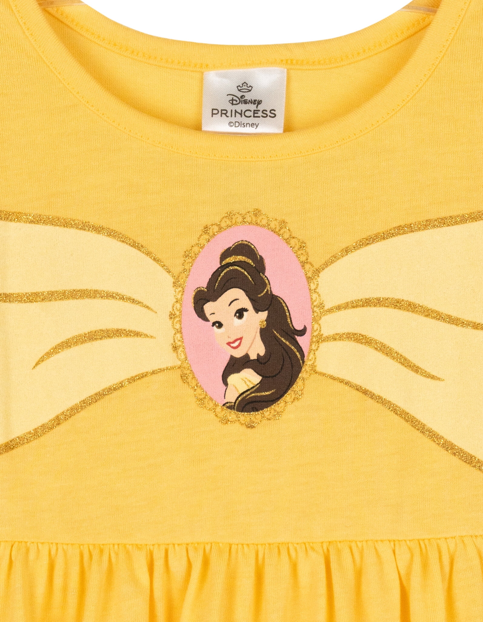 Disney Beauty and the Beast Big Girls' Cosplay Short Sleeve Dress Gold Yellow Belle