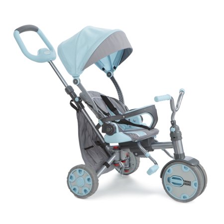 Little Tikes Fold  n Go 4-in-1 Trike in Light Blue  Convertible Tricycle for Toddlers with 4 Stages of Growth  Shade Canopy and Storage Bag- For Kids Boys Girls Ages 9 Months to 5 Years Old